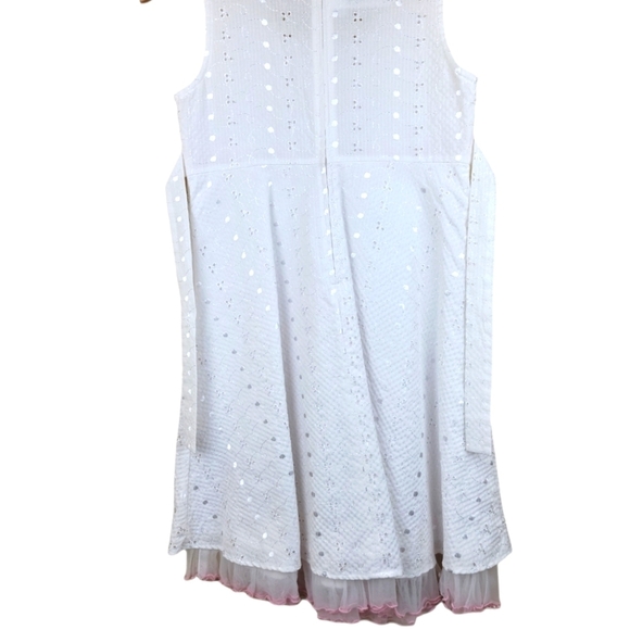 BONNIE JEAN EMBROIDERED LACE TRIM TIE‎ BACK DRESS - Picture 2 of 8